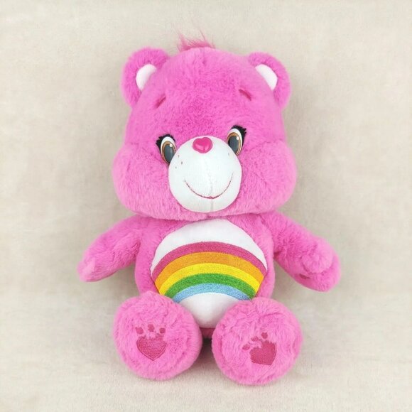 Care Bears Other - Care Bears Cheer Bear Plush Stuffed Animal Pink Rainbow Belly And Hearts